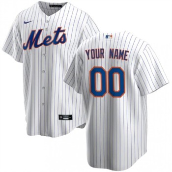 Youth New York Mets White Stitched Baseball Custom Jersey