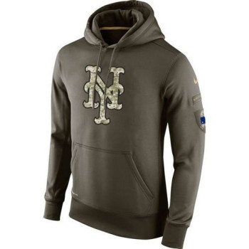 Men's New York Mets Olive Salute To Service KO Performance Hoodie Men's New York Mets Olive Salute To Service KO Performance Hoodie