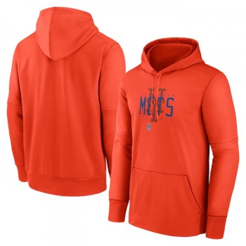 Men's New York Mets Orange Pregame Performance Pullover Hoodie Men's New York Mets Orange Pregame Performance Pullover Hoodie