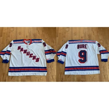 Men's New York Rangers #9 Pavel Bure White Stitched Jersey