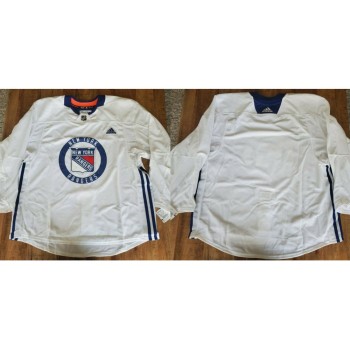 Men's New York Rangers Blank White Stitched Jersey