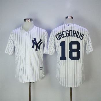Men's New York Yankees #18 Didi Gregorius White Cool Base Stitched MLB Jersey Men's New York Yankees #18 Didi Gregorius White Cool Base Stitched MLB Jersey