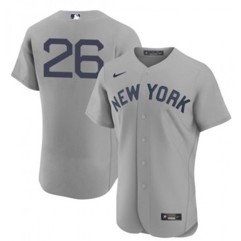 Men's New York Yankees #26 DJ LeMahieu 2021 Grey Field of Dreams Flex Base Stitched Baseball Jersey Men's New York Yankees #26 DJ LeMahieu 2021 Grey Field of Dreams Flex Base Stitched Baseball Jersey