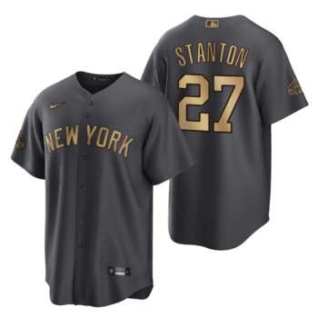 Men's New York Yankees #27 Giancarlo Stanton 2022 All-Star Charcoal Cool Base Stitched Baseball Jersey Men's New York Yankees #27 Giancarlo Stanton 2022 All-Star Charcoal Cool Base Stitched Baseball Jersey