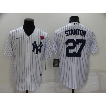 Men's New York Yankees #27 Giancarlo Stanton White Cool Base Stitched Baseball Jersey Men's New York Yankees #27 Giancarlo Stanton White Cool Base Stitched Baseball Jersey