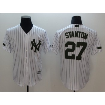 Men's New York Yankees #27 Giancarlo Stanton White Olive Cool Base Stitched MLB Jersey Men's New York Yankees #27 Giancarlo Stanton White Olive Cool Base Stitched MLB Jersey
