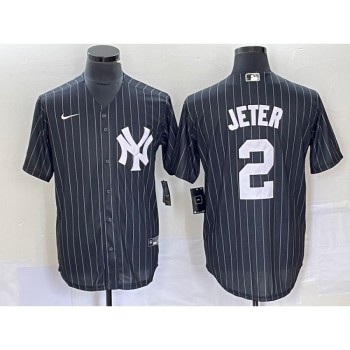 Men's New York Yankees #2 Derek Jeter Black Cool Base Stitched Baseball Jersey Men's New York Yankees #2 Derek Jeter Black Cool Base Stitched Baseball Jersey