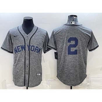 Men's New York Yankees #2 Derek Jeter Grey Cool Base Stitched Jersey Men's New York Yankees #2 Derek Jeter Grey Cool Base Stitched Jersey