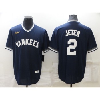 Men's New York Yankees #2 Derek Jeter Navy Stitched Baseball Jersey Men's New York Yankees #2 Derek Jeter Navy Stitched Baseball Jersey