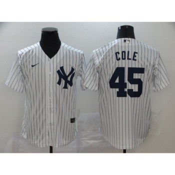 Men's New York Yankees #45 Gerrit Cole 2020 White Cool Base Stitched MLB Jersey Men's New York Yankees #45 Gerrit Cole 2020 White Cool Base Stitched MLB Jersey