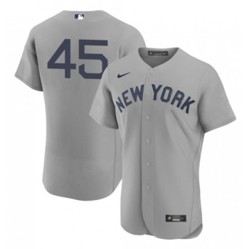 Men's New York Yankees #45 Gerrit Cole 2021 Grey Field of Dreams Flex Base Stitched Baseball Jersey Men's New York Yankees #45 Gerrit Cole 2021 Grey Field of Dreams Flex Base Stitched Baseball Jersey