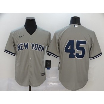 Men's New York Yankees #45 Gerrit Cole Grey Cool Base Stitched MLB Jersey Men's New York Yankees #45 Gerrit Cole Grey Cool Base Stitched MLB Jersey