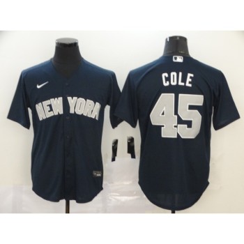 Men's New York Yankees #45 Gerrit Cole Navy Cool Base Stitched MLB Jersey Men's New York Yankees #45 Gerrit Cole Navy Cool Base Stitched MLB Jersey