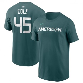 Men's New York Yankees #45 Gerrit Cole Teal 2023 All-star Name & Number T-Shirt Men's New York Yankees #45 Gerrit Cole Teal 2023 All-star Name & Number T-Shirt