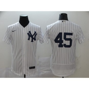 Men's New York Yankees #45 Gerrit Cole White Flex Base Stitched MLB Jersey Men's New York Yankees #45 Gerrit Cole White Flex Base Stitched MLB Jersey