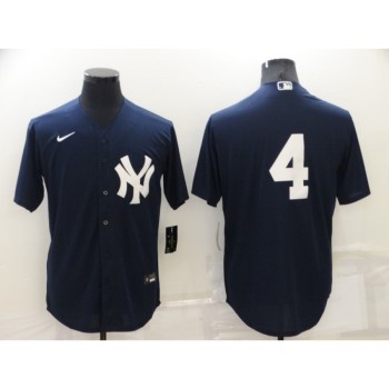 Men's New York Yankees #4 Lou Gehrig Navy Cool Base Stitched Jersey Men's New York Yankees #4 Lou Gehrig Navy Cool Base Stitched Jersey