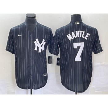 Men's New York Yankees #7 Mickey Mantle Black Cool Base Stitched Baseball Jersey Men's New York Yankees #7 Mickey Mantle Black Cool Base Stitched Baseball Jersey