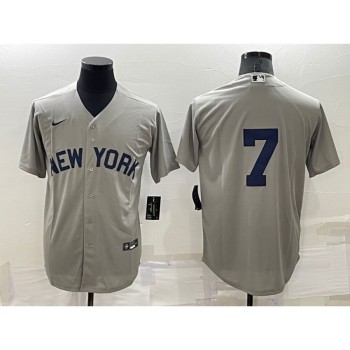 Men's New York Yankees #7 Mickey Mantle Grey Field of Dreams Cool Base Stitched Baseball Jersey Men's New York Yankees #7 Mickey Mantle Grey Field of Dreams Cool Base Stitched Baseball Jersey