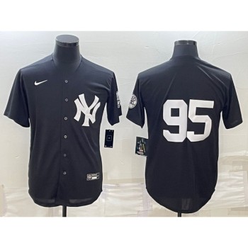 Men's New York Yankees #95 Oswaldo Cabrera Black Stitched Jersey Men's New York Yankees #95 Oswaldo Cabrera Black Stitched Jersey