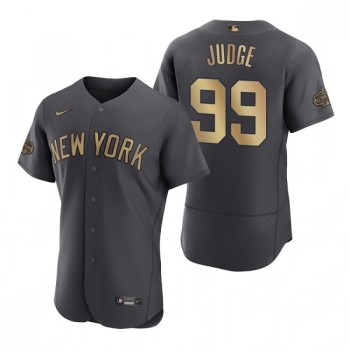 Men's New York Yankees #99 Aaron Judge 2022 All-Star Charcoal Flex Base Stitched Baseball Jersey Men's New York Yankees #99 Aaron Judge 2022 All-Star Charcoal Flex Base Stitched Baseball Jersey