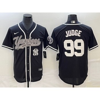 Men's New York Yankees #99 Aaron Judge Black With Patch Cool Base Stitched Baseball Jersey Men's New York Yankees #99 Aaron Judge Black With Patch Cool Base Stitched Baseball Jersey