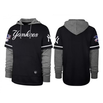 Men's New York Yankees Black/Grey Pullover Hoodie Men's New York Yankees Black/Grey Pullover Hoodie