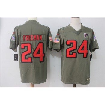 Men's Atlanta Falcons #24 Devonta Freeman Olive Salute To Service Limited Stitched NFL Jersey Men's Atlanta Falcons #24 Devonta Freeman Olive Salute To Service Limited Stitched NFL Jersey