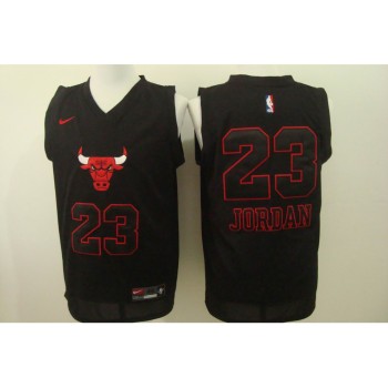 Men's Chicago Bulls #23 Michael Jordan Black Bull Head Fashion Stitched NBA Jersey