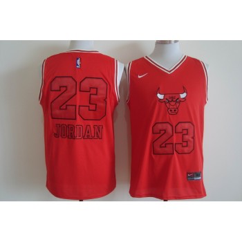 Men's Chicago Bulls #23 Michael Jordan Red Bull Head Fashion Stitched NBA Jersey