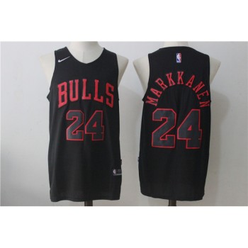 Men's Chicago Bulls #24 Lauri Markkanen Black Fashion Stitched NBA Jersey Men's Chicago Bulls #24 Lauri Markkanen Black Fashion Stitched NBA Jersey