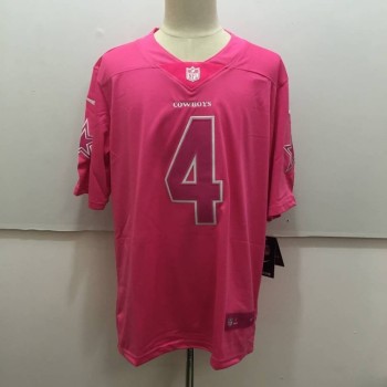 Men's Dallas Cowboys #4 Dak Prescott Pink Limited Rush Stitched NFL Jersey Men's Dallas Cowboys #4 Dak Prescott Pink Limited Rush Stitched NFL Jersey