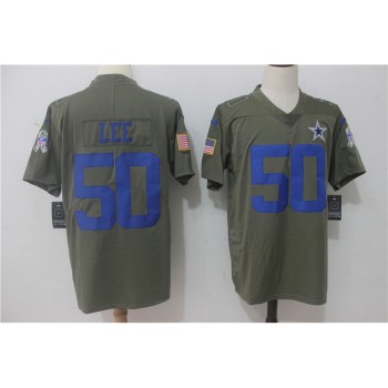 Men's Dallas Cowboys #50 Sean Lee Olive Salute To Service Limited Stitched NFL Jersey