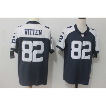 Men's Dallas Cowboys #82 Jason Witten Navy Blue Thanksgiving Stitched NFL Vapor Untouchable Limited Throwback Jersey