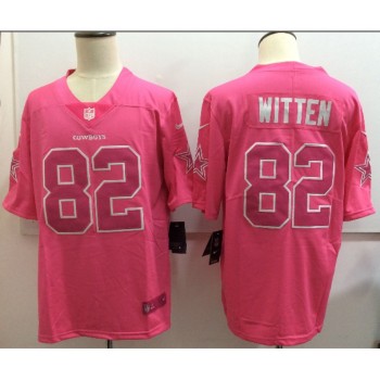 Men's Dallas Cowboys #82 Jason Witten Pink Limited Rush Stitched NFL Jersey