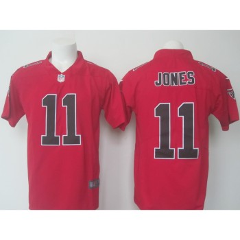 Men's Falcons #11 Julio Jones Red Limited Rush Stitched NFL Jersey