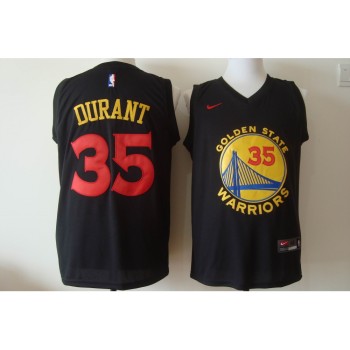 Men's Golden State Warriors #35 Kevin Durant Black New Fashion Stitched NBA Jersey