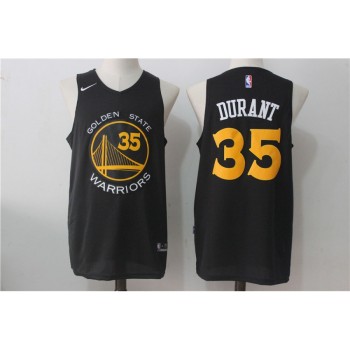 Men's Golden State Warriors #35 Kevin Durant Black Fashion Stitched NBA Jersey