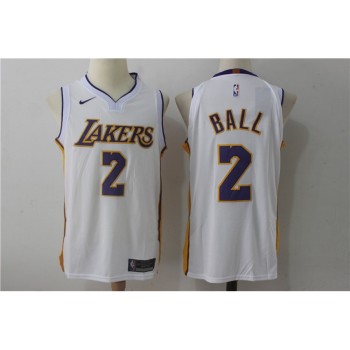 Men's Los Angeles Lakers #2 Lonzo Ball White Stitched NBA Jersey Men's Los Angeles Lakers #2 Lonzo Ball White Stitched NBA Jersey