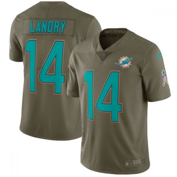Men's Miami Dolphins #14 Jarvis Landry Olive Salute To Service Limited Stitched NFL Jersey Men's Miami Dolphins #14 Jarvis Landry Olive Salute To Service Limited Stitched NFL Jersey
