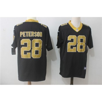 Men's New Orleans Saints #28 Adrian Peterson Black Team Color Stitched NFL Vapor Untouchable Limited Jersey
