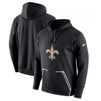 Men's New Orleans Saints Black Champ Drive Vapor Speed Pullover Hoodie