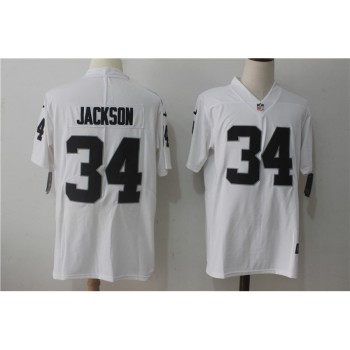 Men's Oakland Raiders #34 Bo Jackson White Stitched NFL Vapor Untouchable Limited Jersey Men's Oakland Raiders #34 Bo Jackson White Stitched NFL Vapor Untouchable Limited Jersey