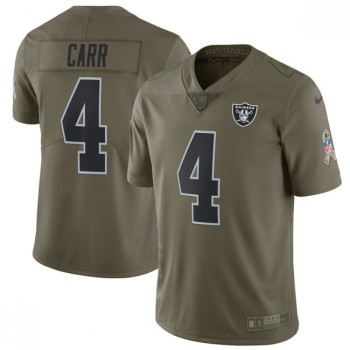 Men's Oakland Raiders #4 Derek Carr Olive Salute To Service Limited Stitched NFL Jersey Men's Oakland Raiders #4 Derek Carr Olive Salute To Service Limited Stitched NFL Jersey