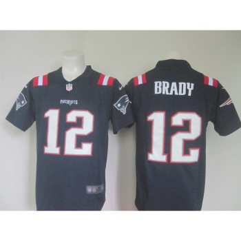 Men's Patriots #12 Tom Brady Navy Limited Rush Stitched NFL Jersey