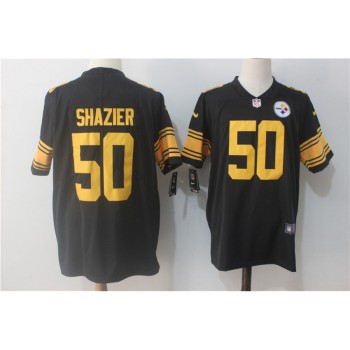 Men's Pittsburgh Steelers #50 Ryan Shazier Black Limited Rush Stitched NFL Jersey