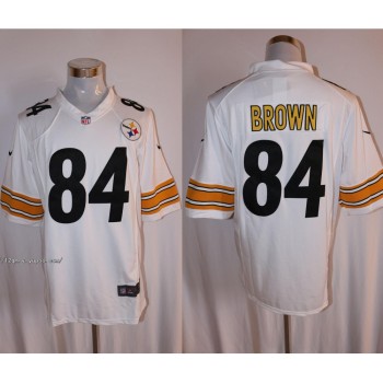 Men's Pittsburgh Steelers #84 Antonio Brown White Stitched NFL Limited Jersey Men's Pittsburgh Steelers #84 Antonio Brown White Stitched NFL Limited Jersey