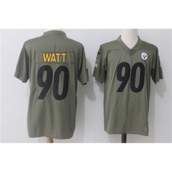 Men's Pittsburgh Steelers #90 T.J. Watt Olive Salute To Service Limited Stitched NFL Jersey Men's Pittsburgh Steelers #90 T.J. Watt Olive Salute To Service Limited Stitched NFL Jersey