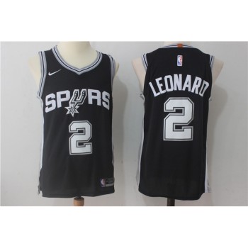 Men's San Antonio Spurs #2 Kawhi Leonard Black Stitched NBA Jersey