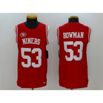 Men's San Francisco 49ers #53 NaVorro Bowman Red Team Color Stitched NFL Limited Tank Top Jersey Men's San Francisco 49ers #53 NaVorro Bowman Red Team Color Stitched NFL Limited Tank Top Jersey