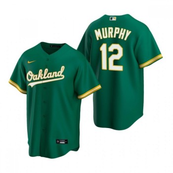 Men's Oakland Athletics #12 Sean Murphy Green Cool Base Stitched Jersey Men's Oakland Athletics #12 Sean Murphy Green Cool Base Stitched Jersey